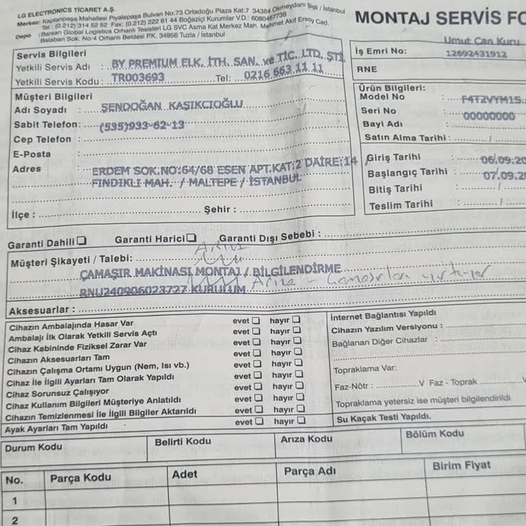 LG Çamaşır Makinesi Elbiseleri Yırtıyor