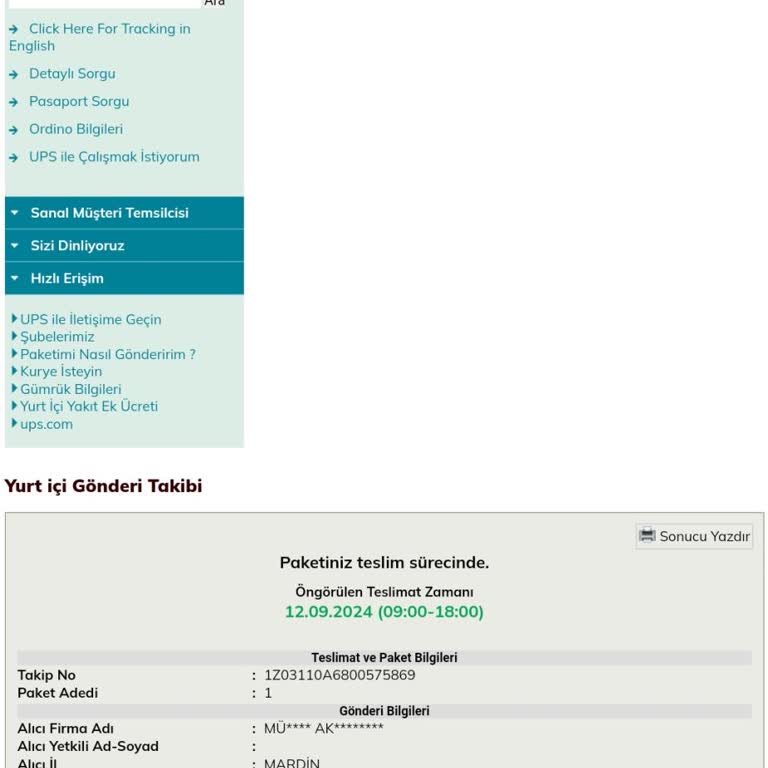 Pakete Turizm Turu Attıran Kargo Şirketi UPS