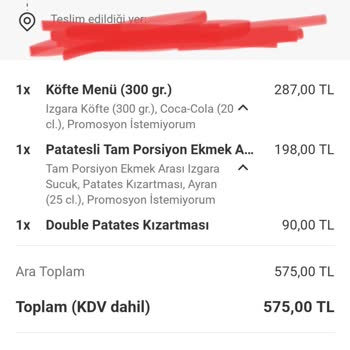 Yemeksepeti Yanlış Sipariş Gönderip İlgilenmedi Para İadesi Yapmadı