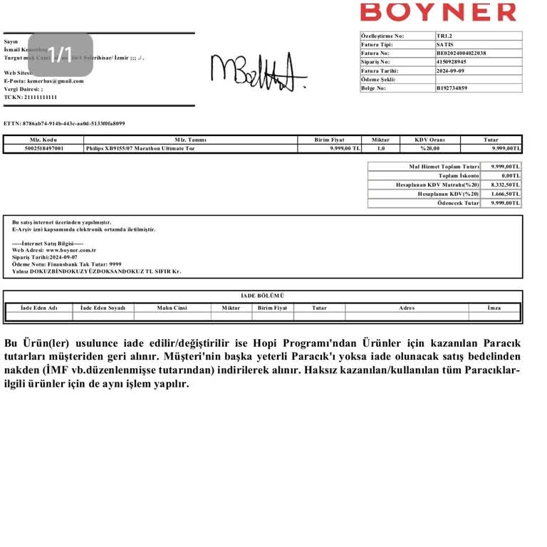 Boyner Mağazacılık Philips XB9155