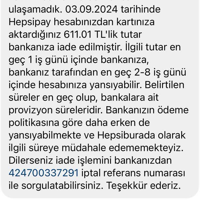 Akbank İadem Kartıma Yansımadı