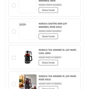 Karaca Züccaciye Karaca Çaysever Robotea Pro 4 İn 1 Alt Ürün Değişimi Öneriyorlar