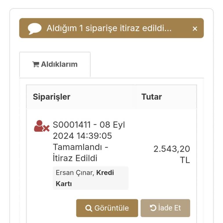 Makbulce.com Siparişimi İade Almıyor.