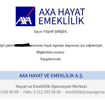 Axa Hayat Habersiz Sigorta Ve Para Çekimi Yapıyor!