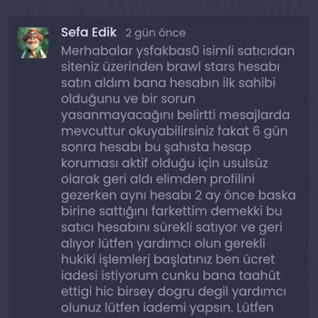 İtemSatış İtemsatis Dan Satın Aldığım Hesabın Geri Alınması.