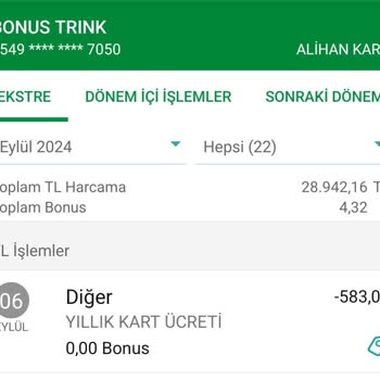 Garanti BBVA Garanti Bonus Trink Yıllık Kart Ücreti İptali!