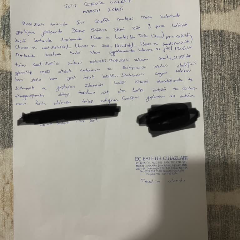 Suit Marina Güzellik Merkezi Mersin Suit Marina'da Yaşanan Olumsuz Deneyim