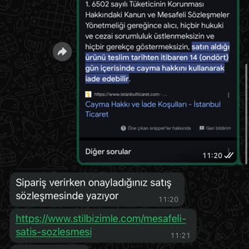 Stil Bizimle (Liyalvy) Liyalvy Stil Bizimle İade Yapmıyor