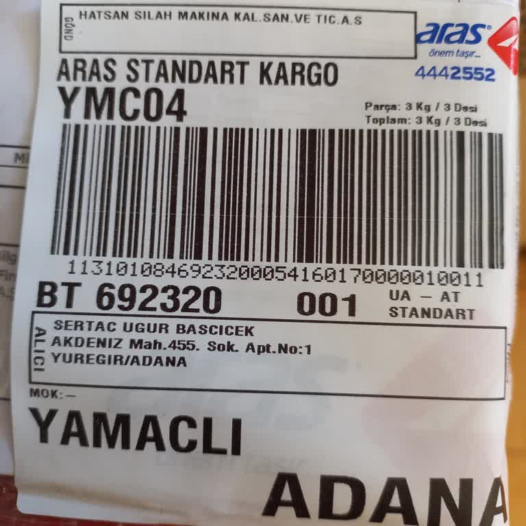 Aras Kargo Yamaçlı Şubesi 3desilik Ürüne 5desi Yazıp Fahiş Fiyat Aldı?