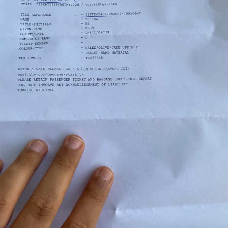 Problema de equipaje con Turkish Airlines en vuelo de Kinshasa a Estambul