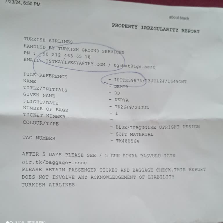 Turkish Airlines TK2649 - Equipaje Retrasado y Mal Servicio al Cliente