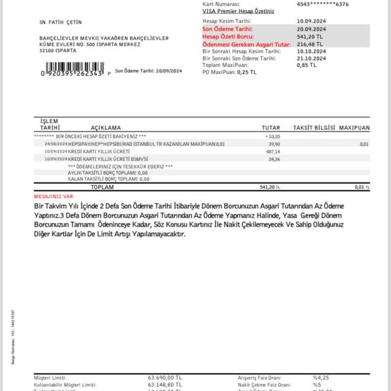 İş Bankası Kredi Kartı Aidatımın Geri İade Edilmesi
