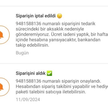 Trendyol Siparişim İptal Edildi