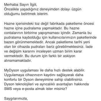 Dyson Tarafıma Üst Üste Çizik Ürün Gönderilmesi.