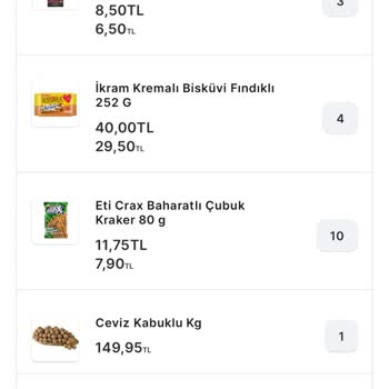Migros Sanal Market Mağaza İptal Edilen Sipariş