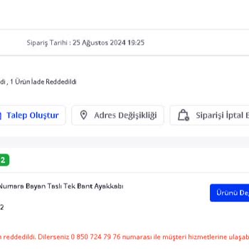 Pazarama Ayakkabı İadesinde Red