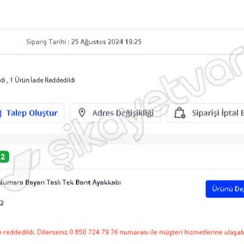 Çaçaroz Ayakkabı Ayakkabı İadesinde Red