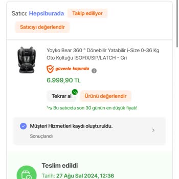Hepsiburada Üründe Oluşan Fiyat Farkının Geri Verilmemesi