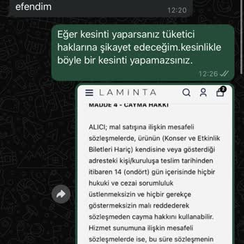 Laminta Shoes 170 TL İade Kargo Bedeli Kesiyor