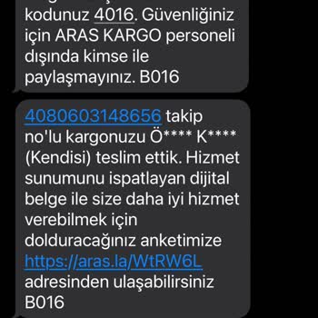 Aras Kargo Teslimat Eksiği Hakkında Şikayet