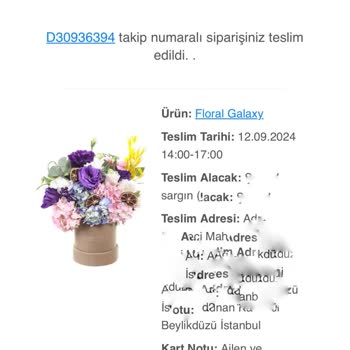 Taze Çiçek (tazecicek.com) Yanlış Çiçek Gönderimi Ve Müşteri Memnuniyetsizliği
