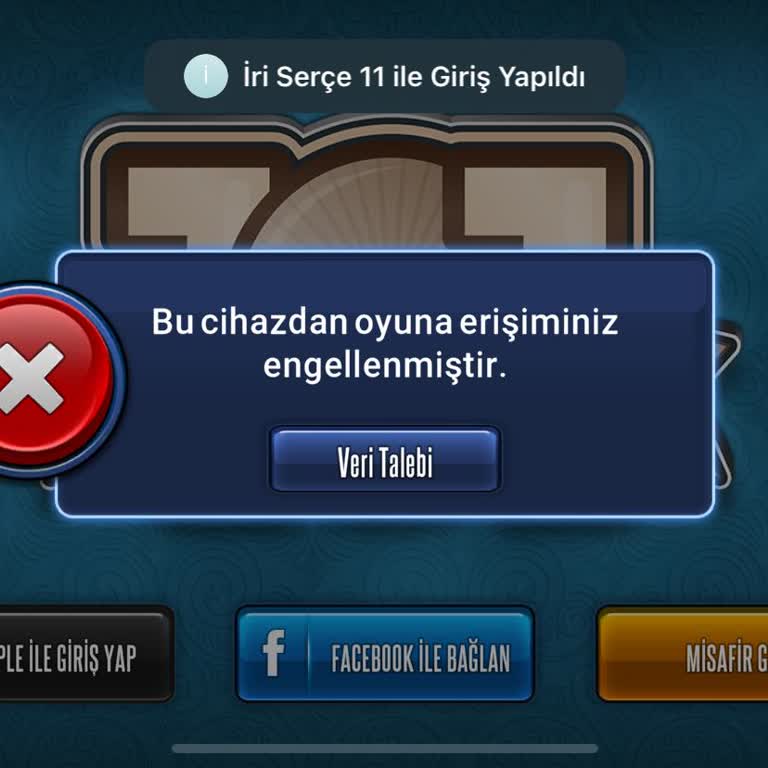 101 Okey Plus Cihaz Erişim Engelimin Kaldırmasını İstiyorum