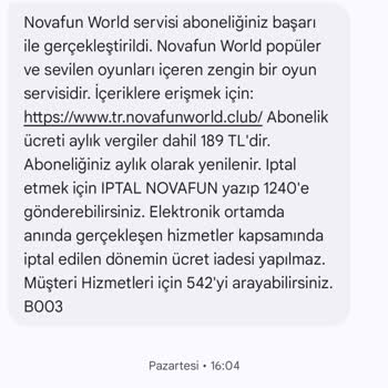 Vodafone Novafun World Aboneliği İptal Sorunu Ve Haksız Ücretlendirme!