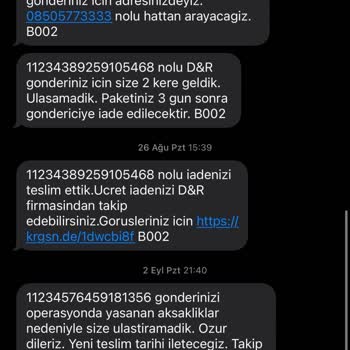 D&R Ve Kargom Sende Kargomu Getirmiyor