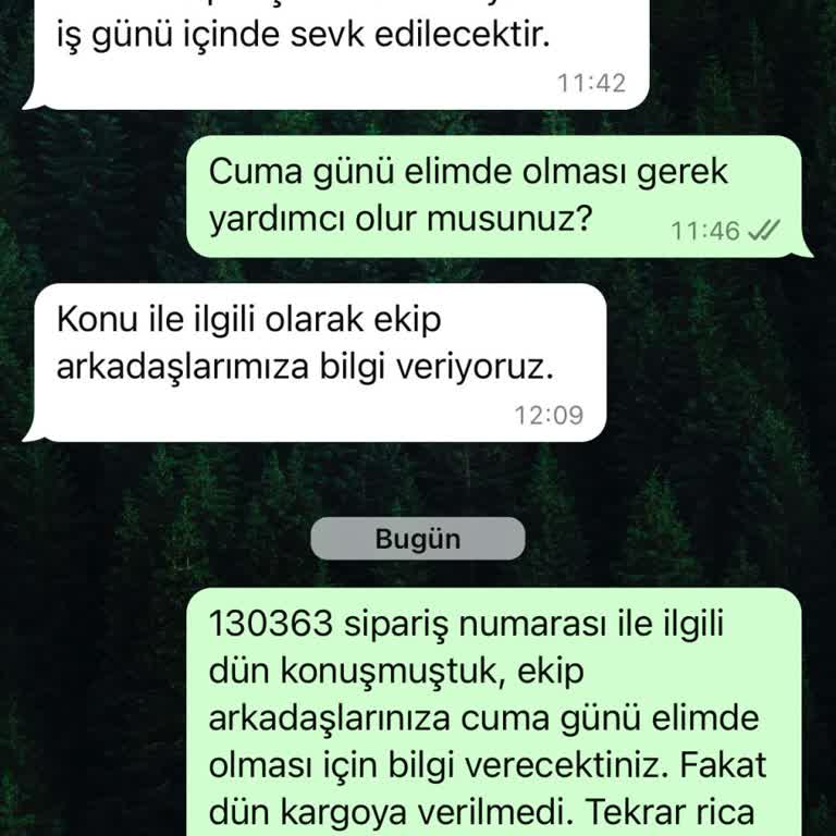 Pirge Bıçakları Zamanında Kargolanmayan Ürün