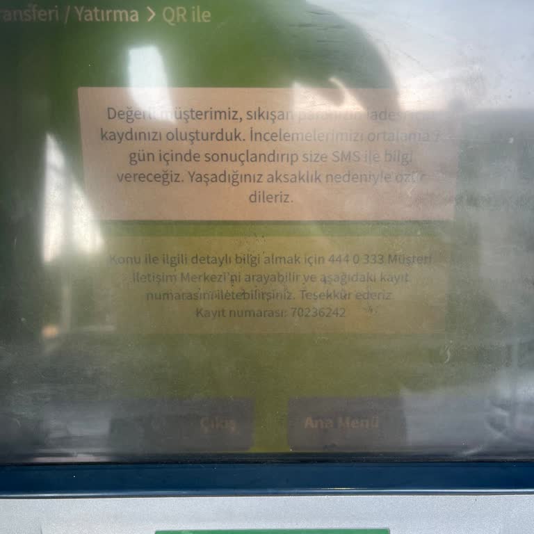Garanti BBVA ATM'de Yutulan Para Ve Gecikmeli İade Sorunu