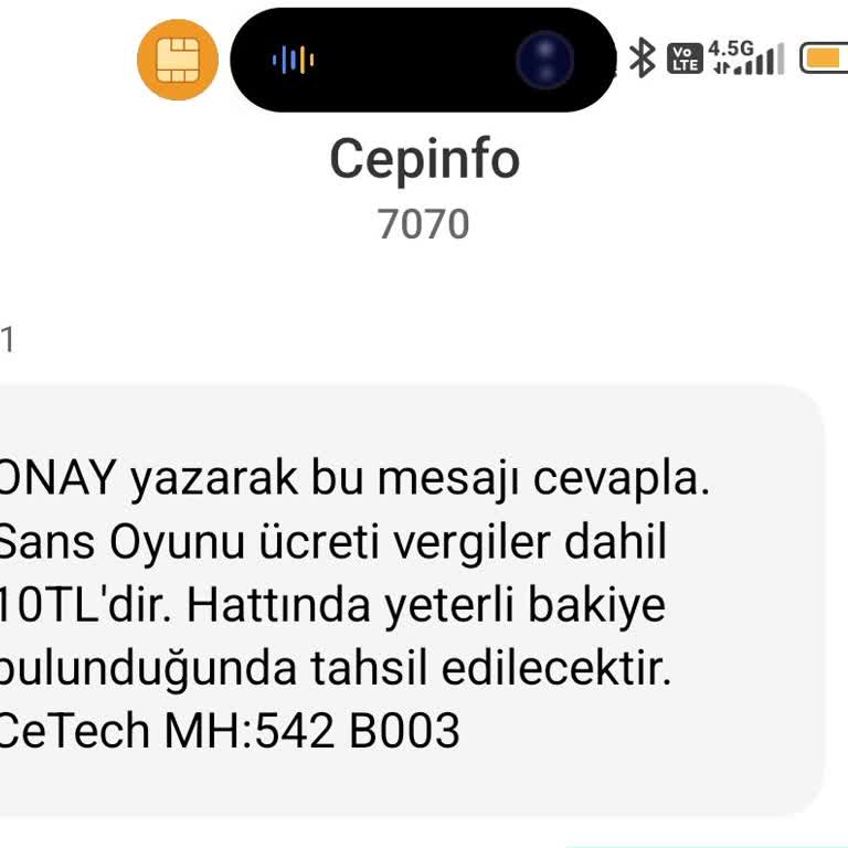 Vodafone'da İstenmeyen Şans Oyunu Mesajı ve Üyelik Sorunu