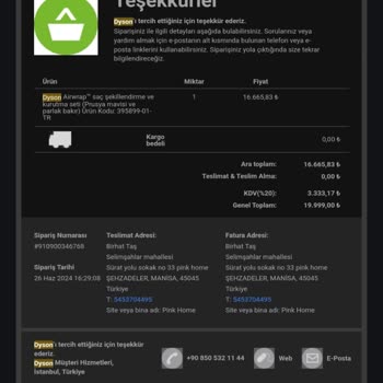 Pedido de Dyson Airwrap fallido, reembolso retrasado