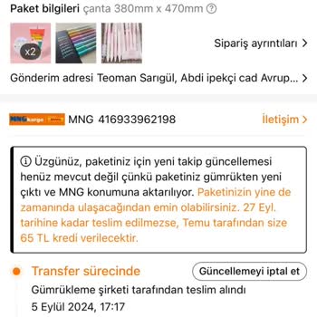 MNG Kargo Temu Siparişimi Gümrükten Almıyor!