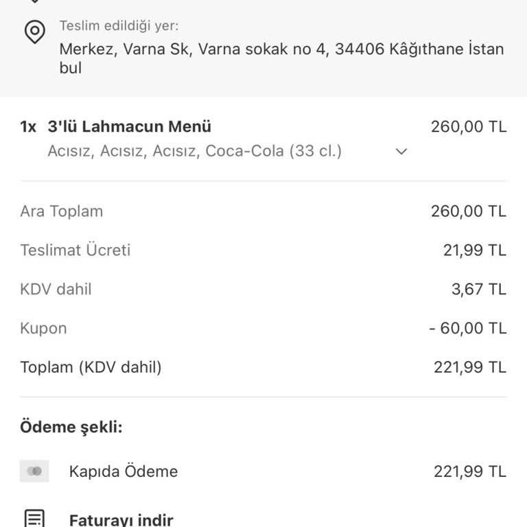 Yemek Sepeti & As Mevlana Pide Lahmacun