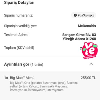 McDonald's Siparişinde Patates Cipsi Çok Çok Az Geldi
