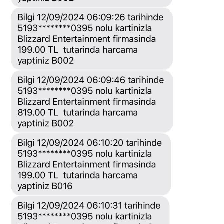 Blizzard Entertainment Bugün Sabah Kartımdan Bilgim Dışında Para Çekildi
