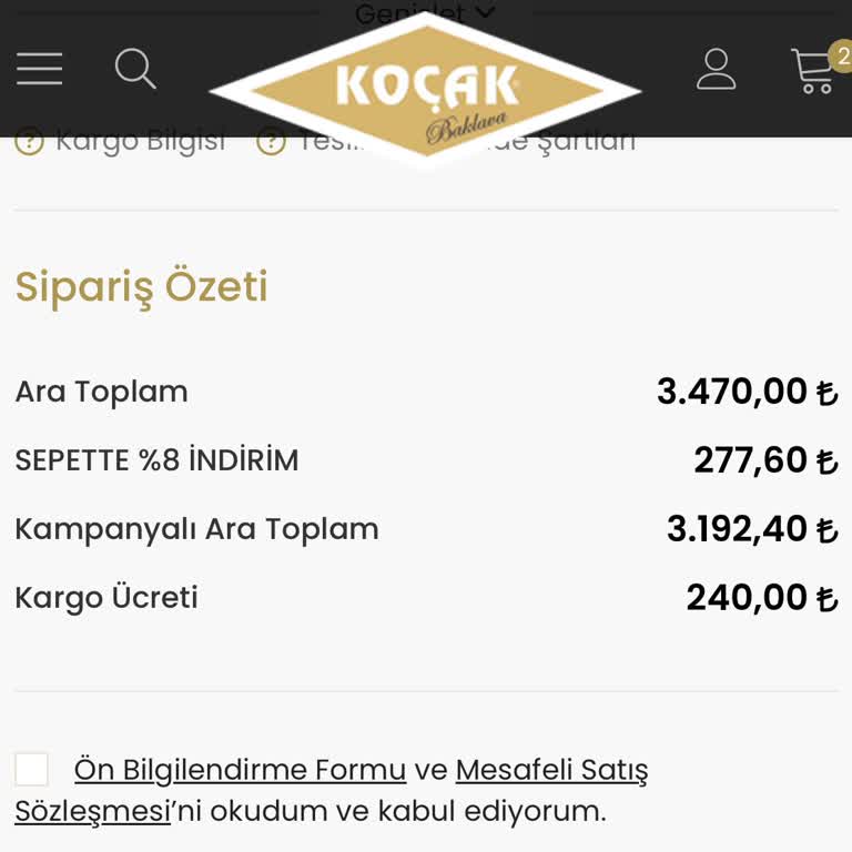 Koçak Baklava Ücretsiz Kargo Politikası Değişikliği Ve Müşteri Memnuniyetsizliği