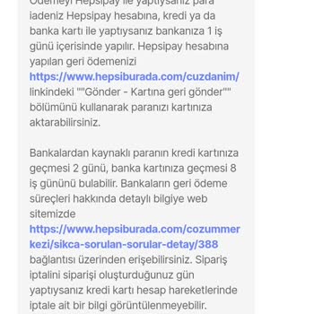 Hepsiburada İptal Edilen Sipariş