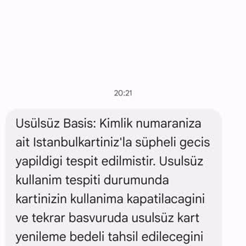 Otobüs Şoförünün Hatalı İstanbulkart Değerlendirmesi