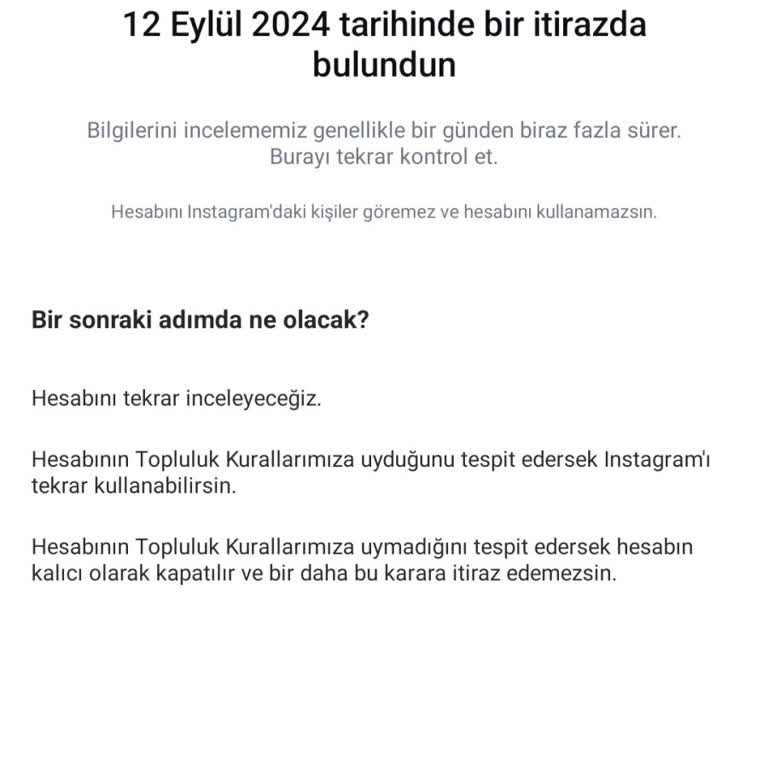 Instagram Hesabım Askıya Alındı
