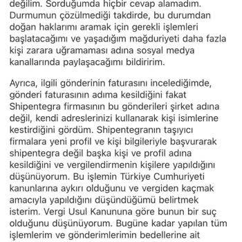 Shipentegra Bilgim Olmadan Benim Adımla Fatura Hazırlayıp Göndermiş