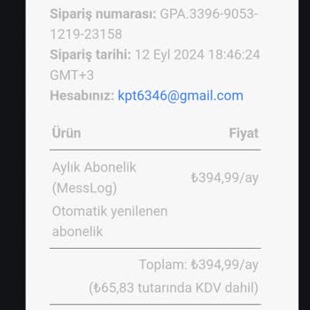 Messlog Üyeliği İle İlgili Sorunlar Ve Geri İade Talebi