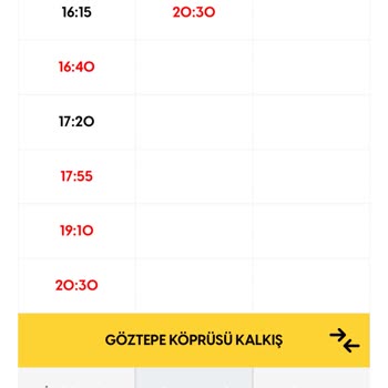 İETT 15CA Göztepe Köprüsü Kalkış Saatleri