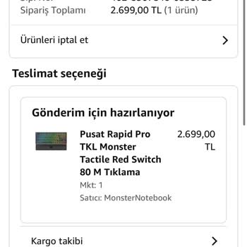 Monster Notebook Bir Türlü Kargoya Verilmeyen Ürün