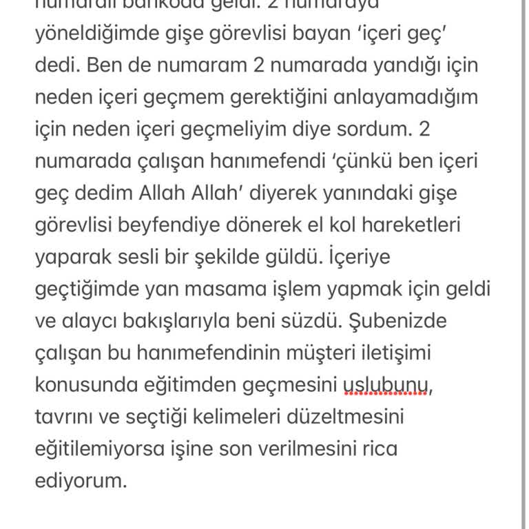 Ziraat Bankası Gişe Personeli Terbiyesizliği