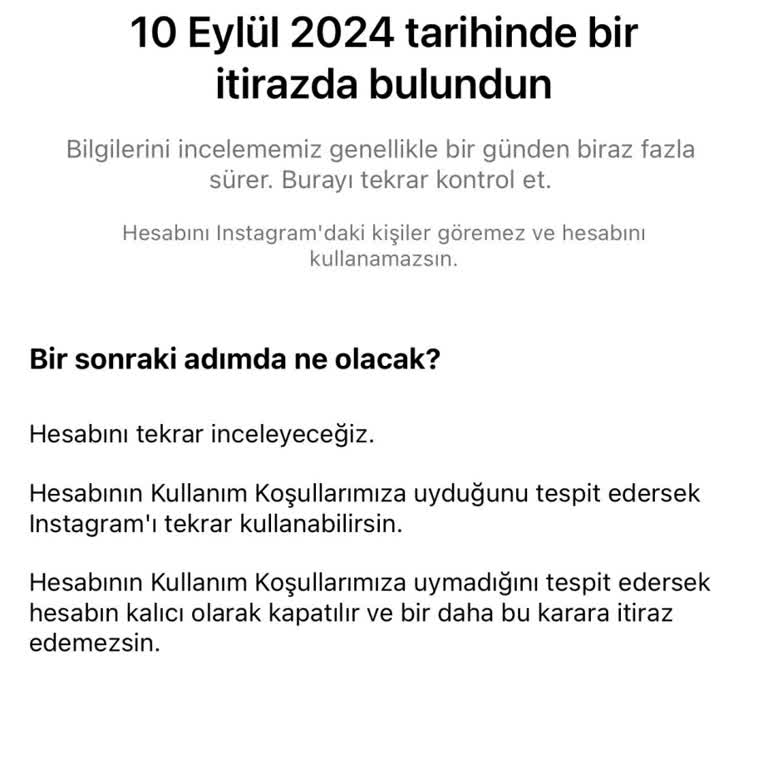 Instagram Hesabım Askıya Alındı
