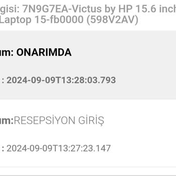 HP Vıctus Servis Problemi
