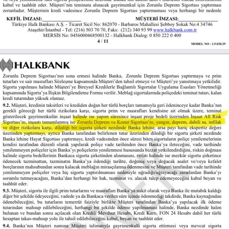 Halkbank Konut Sigortası Zorlaması