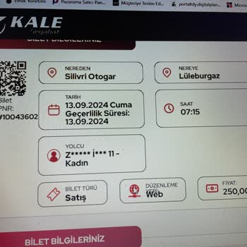 Kale Seyahat Sorumsuzluğu Ücret İadesi İstiyorum