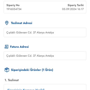 Cepte Şok Eski Tarihli Takip Numarası